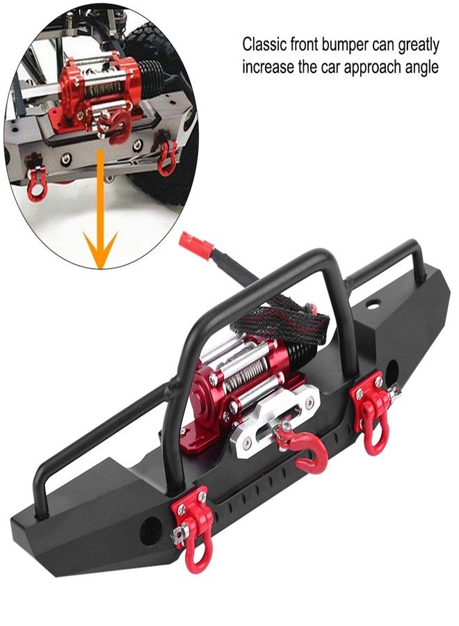 VINGVO Metal Front Bumper, RC Car Crawler Upgrade Part, Split Type Design with Winch for RC Car - Image 2